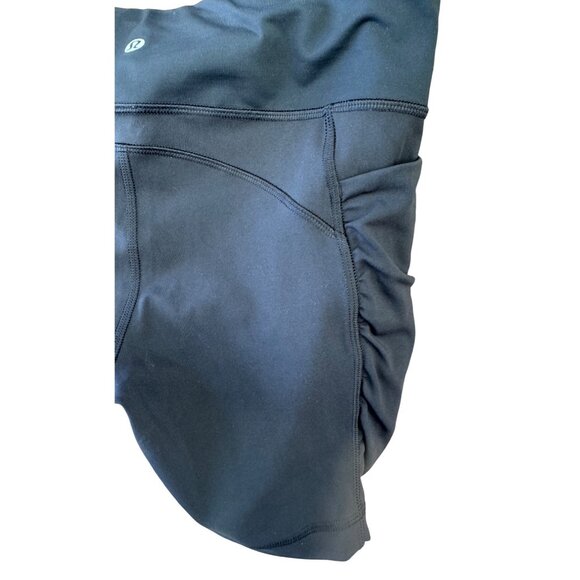 Lululemon Women's Black Ruched Biker Athletic Shorts Size 8 Activewear - Picture 6 of 8